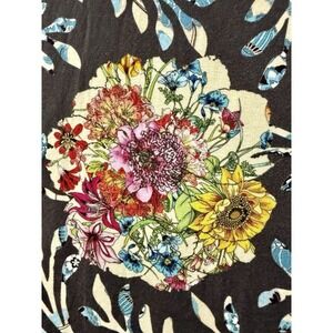 Johnny‎ Was Kashim Relaxed Floral Short Sleeve Top Floral Tee Black Shirt XS